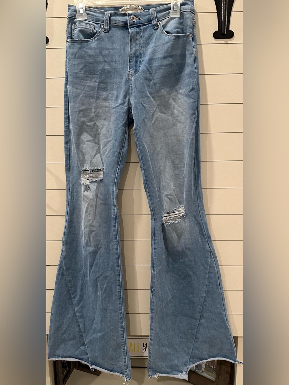Altar’d State Light Blue Distressed Flare Jeans Size 28 7